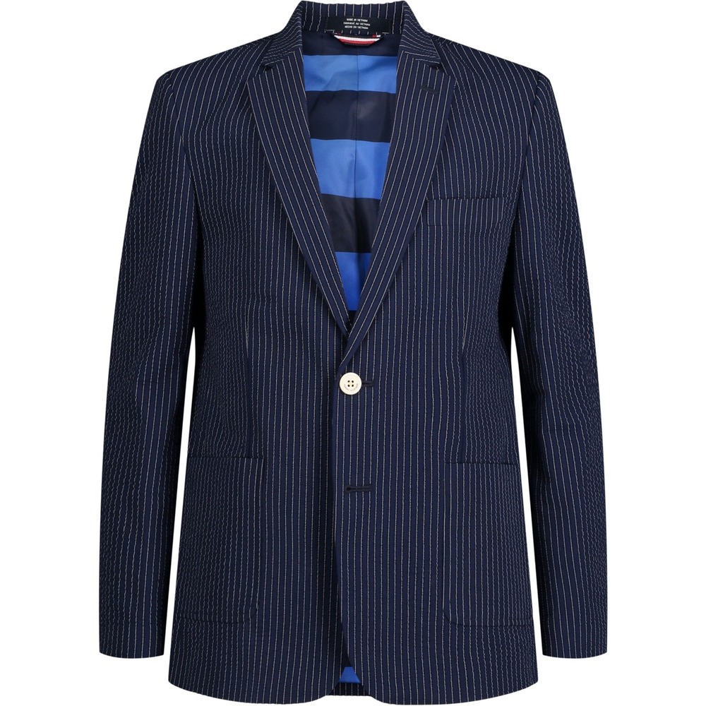 Tommy Hilfiger Big Boys Seersucker Stripe Suit Jacket - Mazarine Blue Size 20